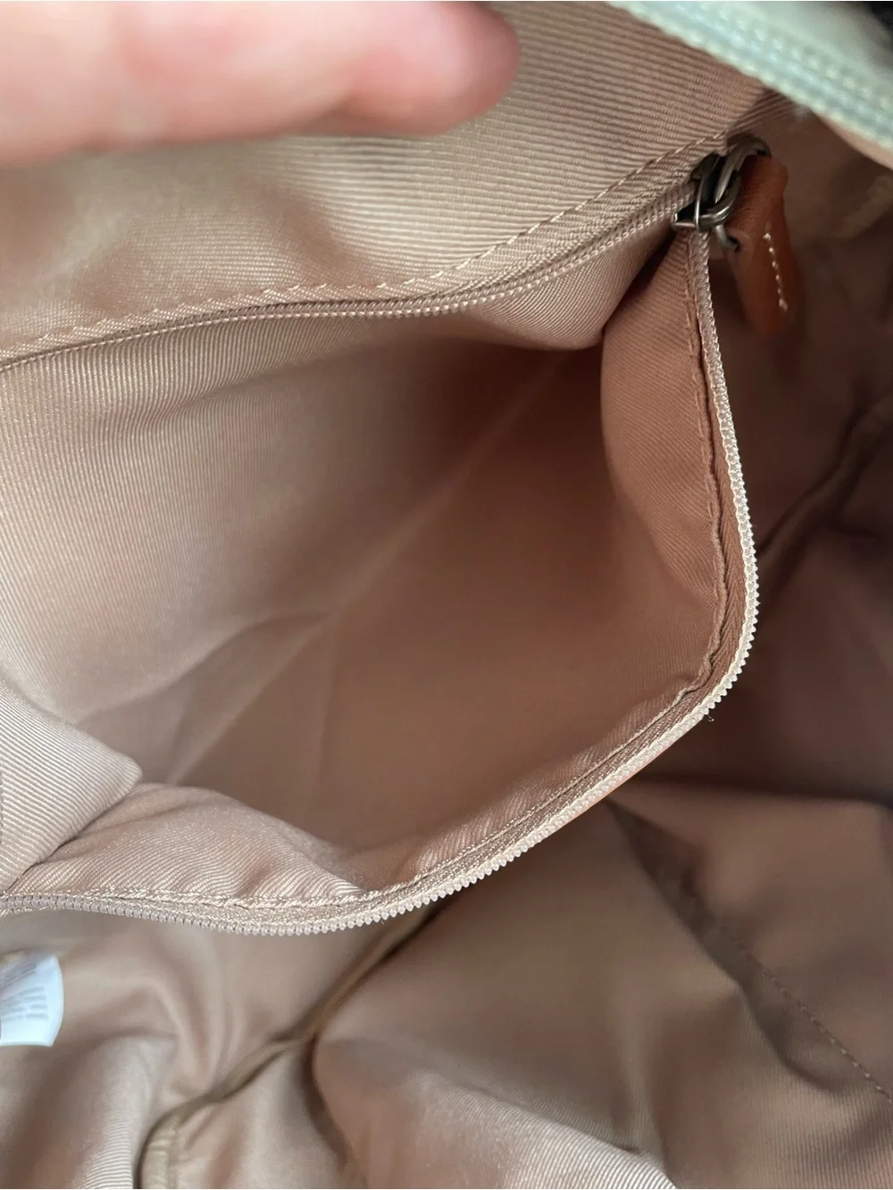The Sak Esperato Recycled Nylon Hobo Bag Sage Green Canvas Strap EUC